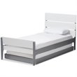 Baxton Studio Nereida Twin Slat Platform Bed with Trundle in White