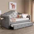 Baxton Studio Emilie Contemporary Tufted Fabric Daybed with Trundle in Gray