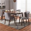 Baxton Studio Cassie 5 Piece Dining Set in Light Gray and Brown