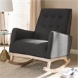 Baxton Studio Marlena Tufted Rocker in Dark Gray