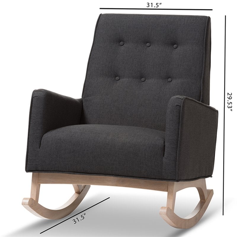 Baxton Studio Marlena Tufted Rocker in Dark Gray