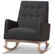 Baxton Studio Marlena Tufted Rocker in Dark Gray
