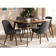 Baxton Studio Cody 5 Piece Dining Set in Dark Gray and Walnut Brown