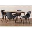 Baxton Studio Cody 5 Piece Dining Set in Dark Gray and Walnut Brown