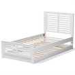 Baxton Studio Sedona Twin Slat Platform Bed with Trundle in White
