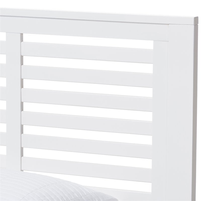 Baxton Studio Sedona Twin Slat Platform Bed with Trundle in White