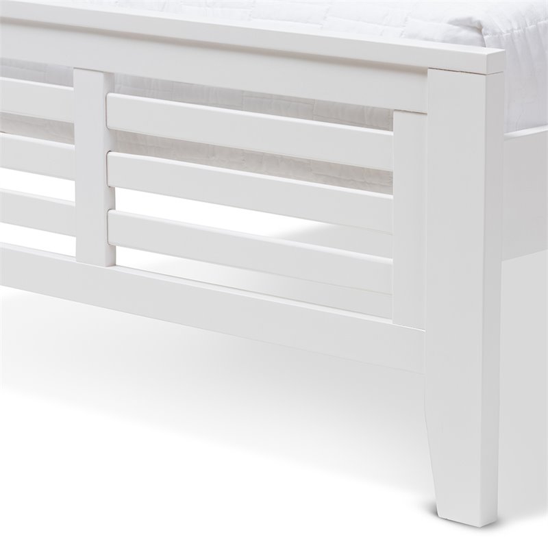 Baxton Studio Sedona Twin Slat Platform Bed with Trundle in White
