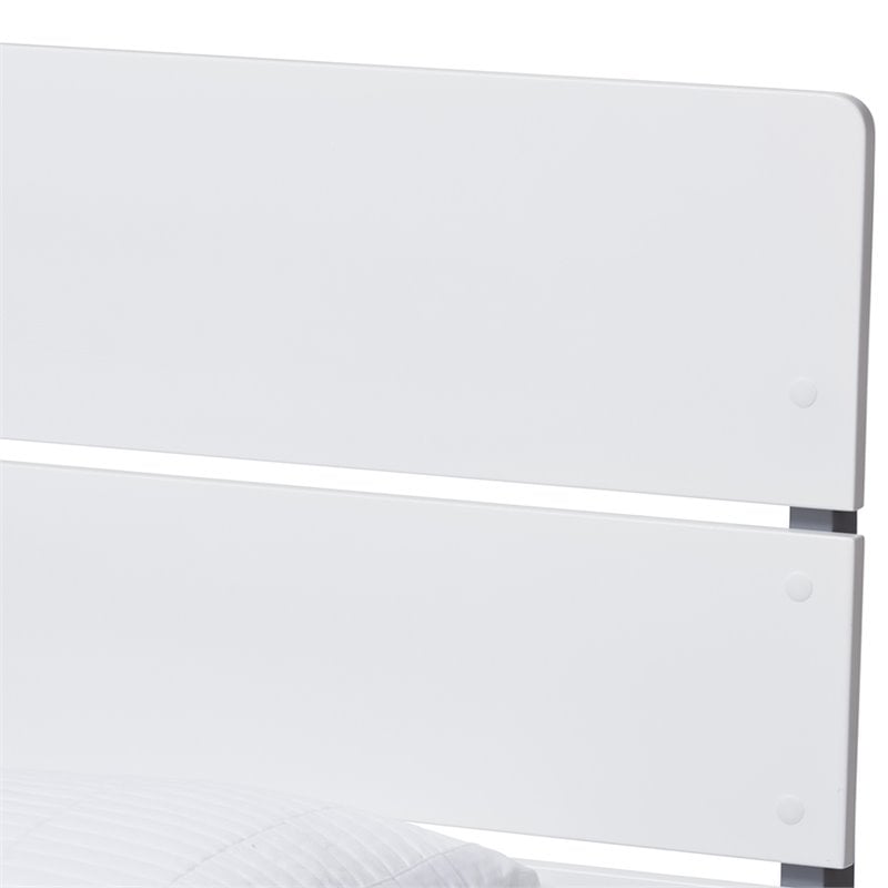 Baxton Studio Nereida Twin Slat Platform Bed in White and Gray