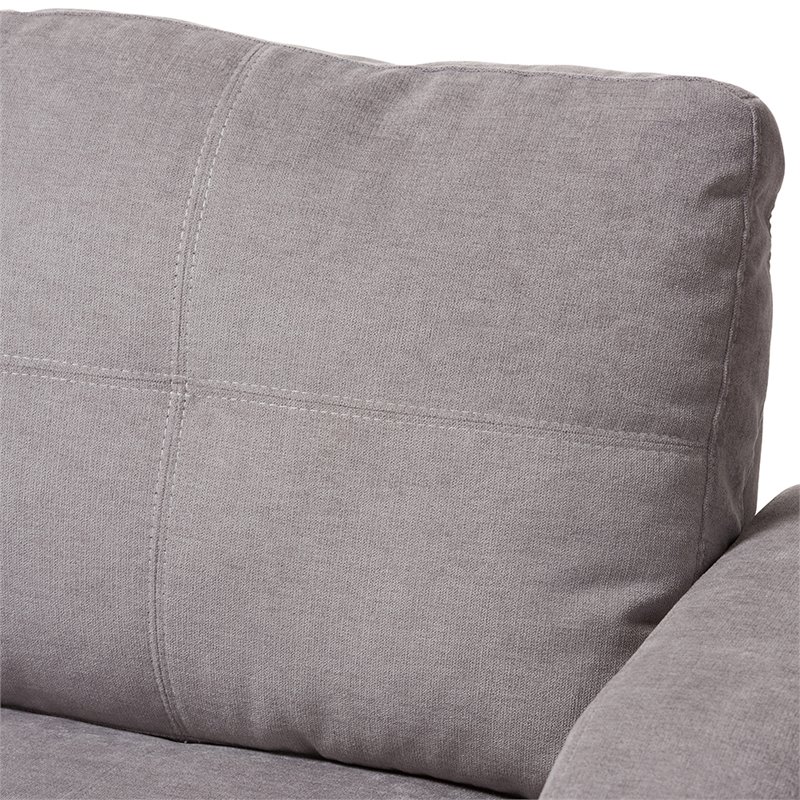 Baxton Studio Lianna Sleeper Sectional in Light Gray