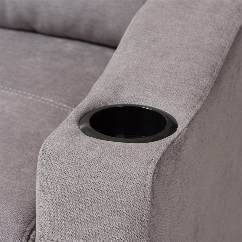 Baxton Studio Lianna Sleeper Sectional in Light Gray