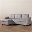 Baxton Studio Lianna Sleeper Sectional in Light Gray