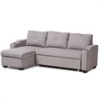 Baxton Studio Lianna Sleeper Sectional in Light Gray