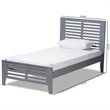 Baxton Studio Sedona Twin Slat Platform Bed in Gray