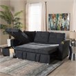 Baxton Studio Lianna Sleeper Sectional in Dark Gray