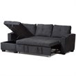Baxton Studio Lianna Sleeper Sectional in Dark Gray