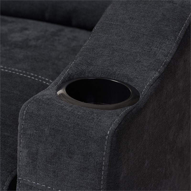 Baxton Studio Lianna Sleeper Sectional in Dark Gray