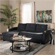 Baxton Studio Lianna Sleeper Sectional in Dark Gray