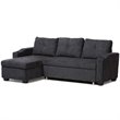 Baxton Studio Lianna Sleeper Sectional in Dark Gray