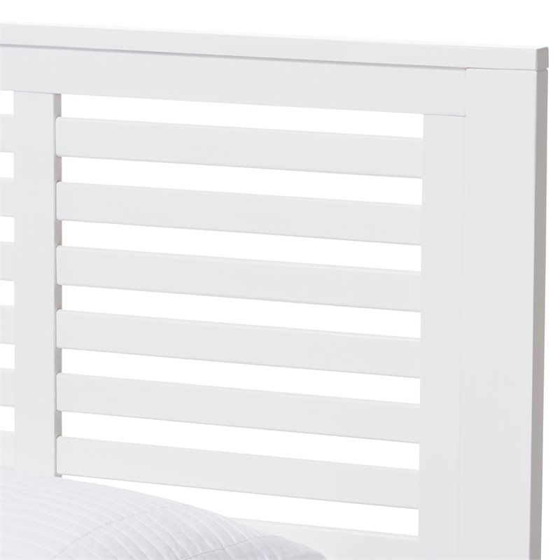 Baxton Studio Sedona Twin Slat Platform Bed in White