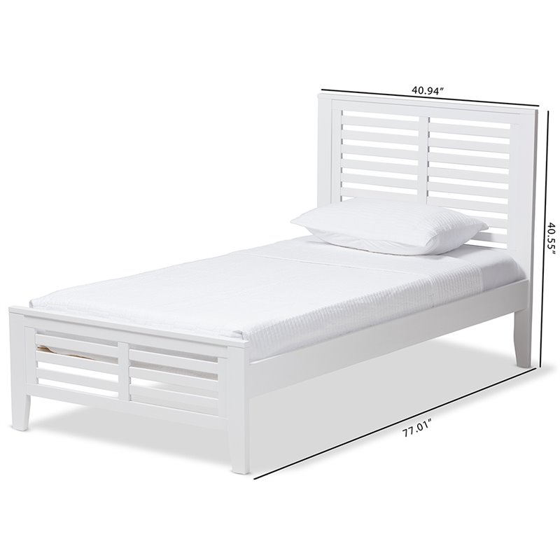 Baxton Studio Sedona Twin Slat Platform Bed in White