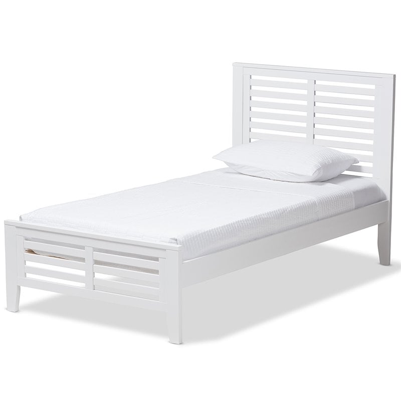 Baxton Studio Sedona Twin Slat Platform Bed in White