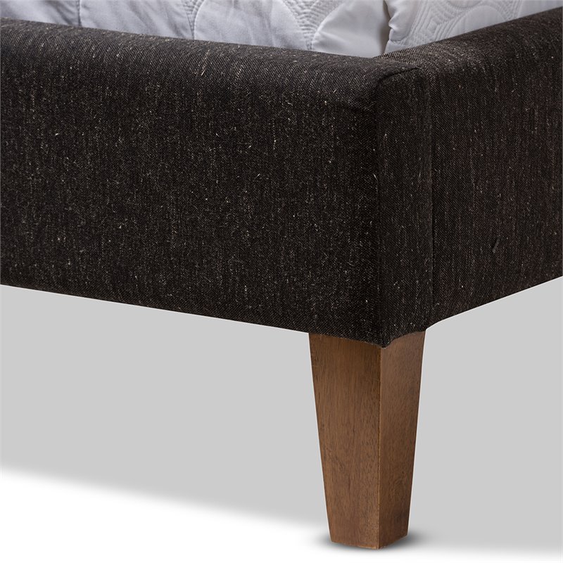 Baxton Studio Casper Tufted King Platform Bed in Charcoal Gray