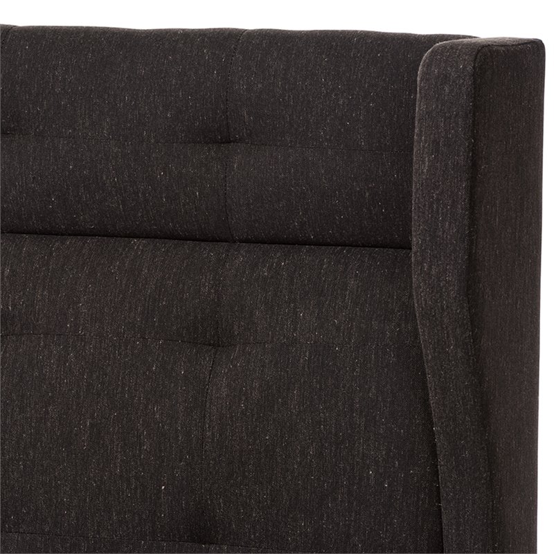 Baxton Studio Casper Tufted King Platform Bed in Charcoal Gray