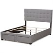 Baxton Studio Tibault Tufted Queen Storage Panel Bed in Gray