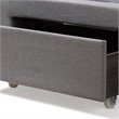 Baxton Studio Tibault Tufted Queen Storage Panel Bed in Gray