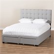 Baxton Studio Tibault Tufted Queen Storage Panel Bed in Gray