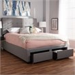 Baxton Studio Tibault Tufted Queen Storage Panel Bed in Gray