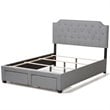 Baxton Studio Aubrianne Tufted Queen Storage Panel Bed in Gray