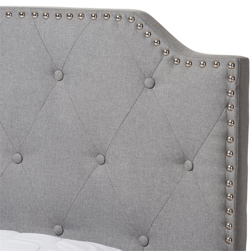 Baxton Studio Aubrianne Tufted Queen Storage Panel Bed in Gray