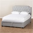 Baxton Studio Aubrianne Tufted Queen Storage Panel Bed in Gray