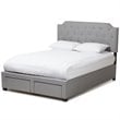 Baxton Studio Aubrianne Tufted Queen Storage Panel Bed in Gray