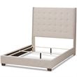 Baxton Studio Georgette Tufted Queen Panel Bed in Light Beige