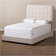 Baxton Studio Georgette Tufted Queen Panel Bed in Light Beige