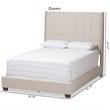Baxton Studio Georgette Tufted Queen Panel Bed in Light Beige