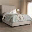 Baxton Studio Georgette Tufted King Panel Bed in Light Beige