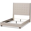 Baxton Studio Georgette Tufted King Panel Bed in Light Beige
