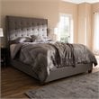 Baxton Studio Georgette Tufted Queen Panel Bed in Light Gray