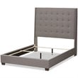 Baxton Studio Georgette Tufted Queen Panel Bed in Light Gray