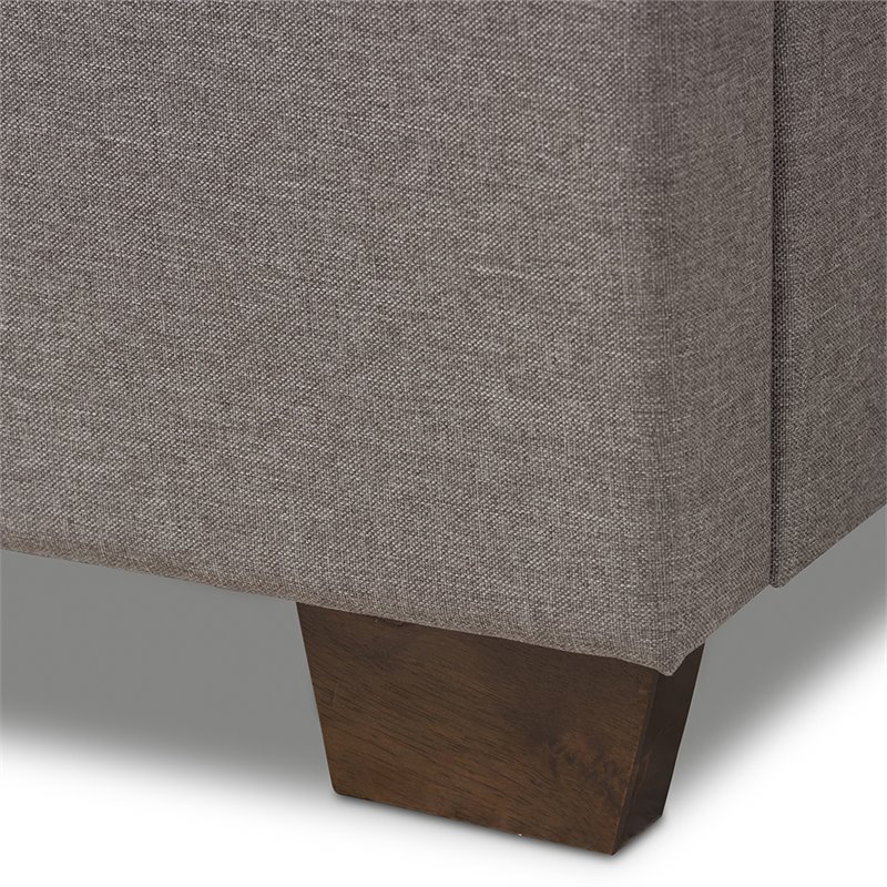 Baxton Studio Georgette Tufted Queen Panel Bed in Light Gray