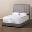 Baxton Studio Georgette Tufted Queen Panel Bed in Light Gray