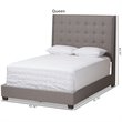 Baxton Studio Georgette Tufted Queen Panel Bed in Light Gray