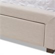 Baxton Studio Aurelie Tufted King Storage Platform Bed in Light Beige