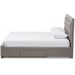 Baxton Studio Aurelie Tufted King Storage Platform Bed in Light Gray