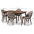Baxton Studio Wesley 5 Piece Dining Set in Light Gray and Walnut Brown