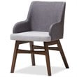 Baxton Studio Monte 5 Piece Dining Set in Gray and Walnut Brown