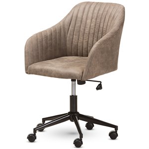 baxton studio maida adjustable office chair in light brown and black